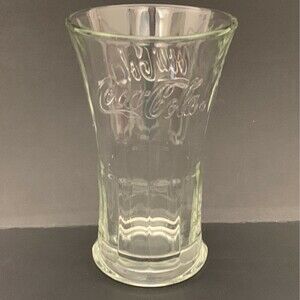 Libbey Coca Cola Clear Glass Flared Heavy 6 1/4" Tall